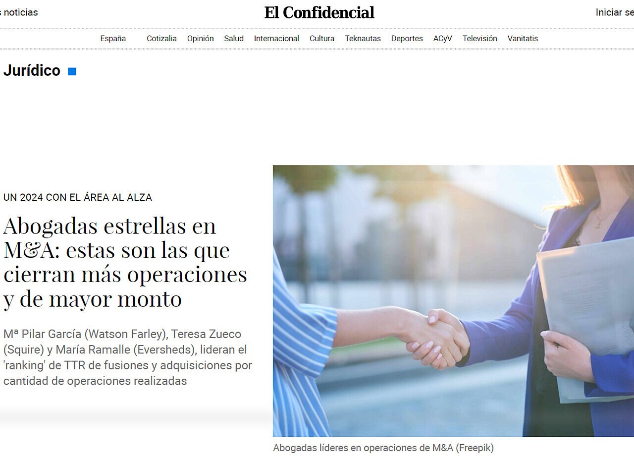 Abogadas estrellas en M&A: estas son las que cierran ms operaciones y de mayor monto